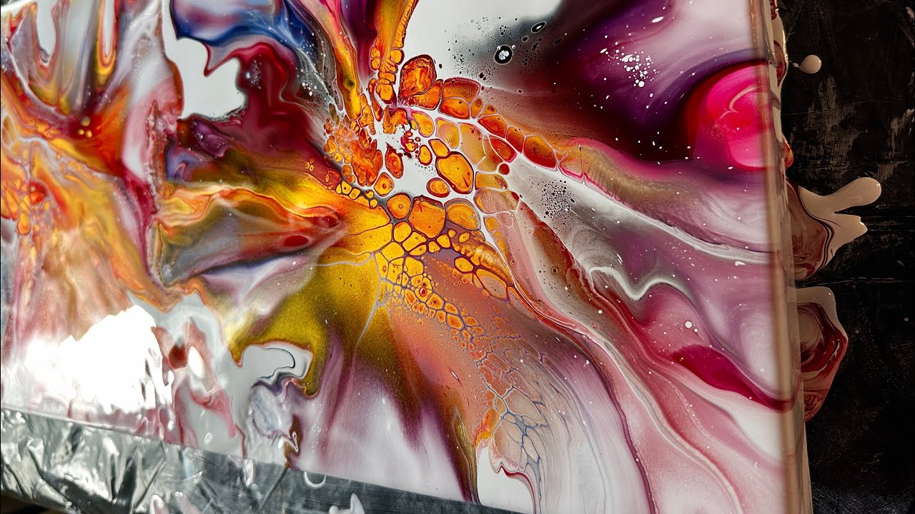 PAINT & WATER DUTCH POUR ✨Amazing Cells! Acrylic Pour Tutorial