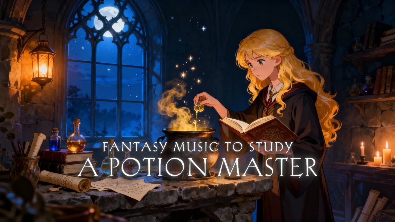 Fantasy Study Music for Reading & Focus | Potions in The Alchemy Room 🌙