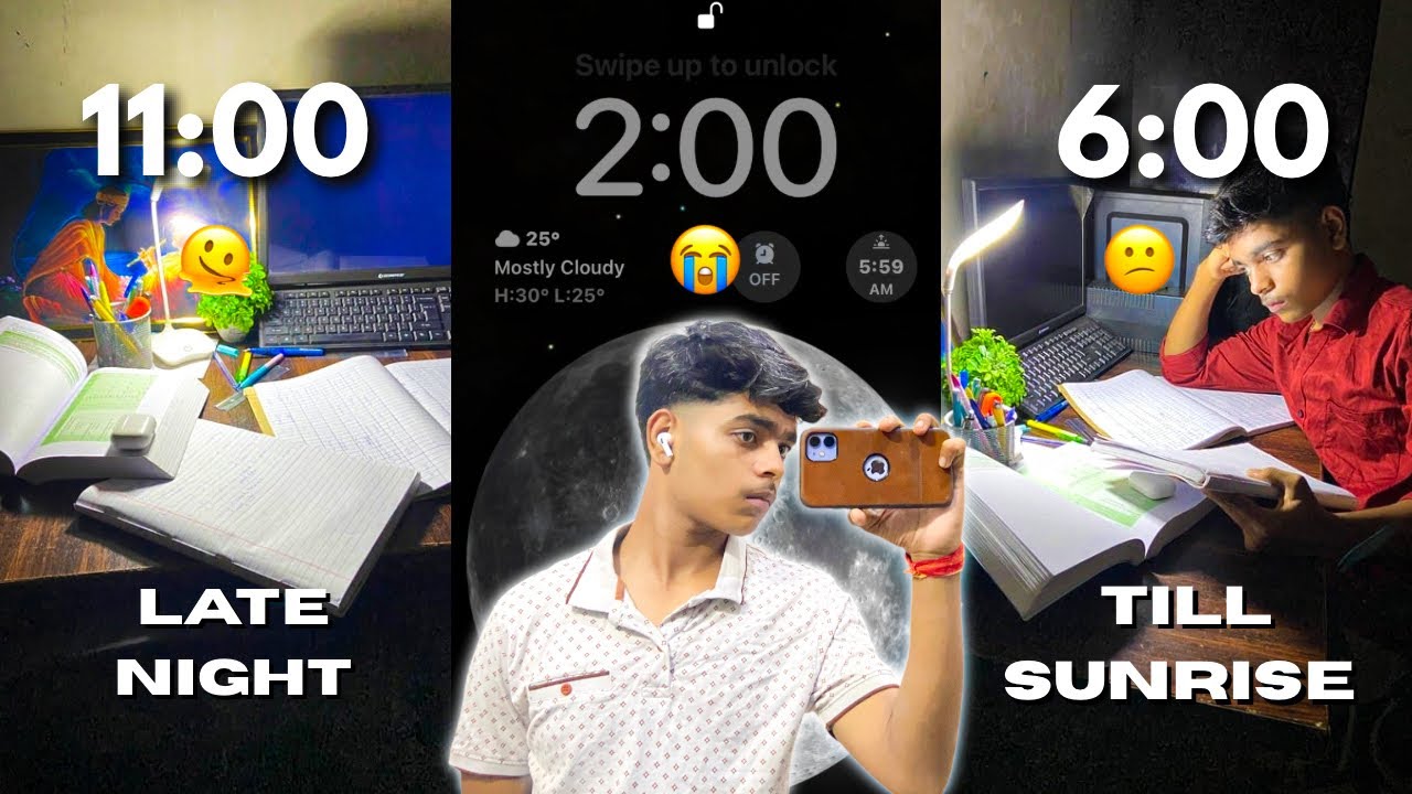 **“STUDYING till sunrise ! ☠️📚No Sleep Challenge 🌙 #examvlog”**