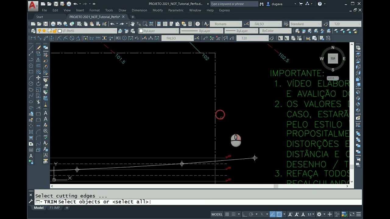ProjArq TUTORIAL Perfil Topgráfico ESQUINA