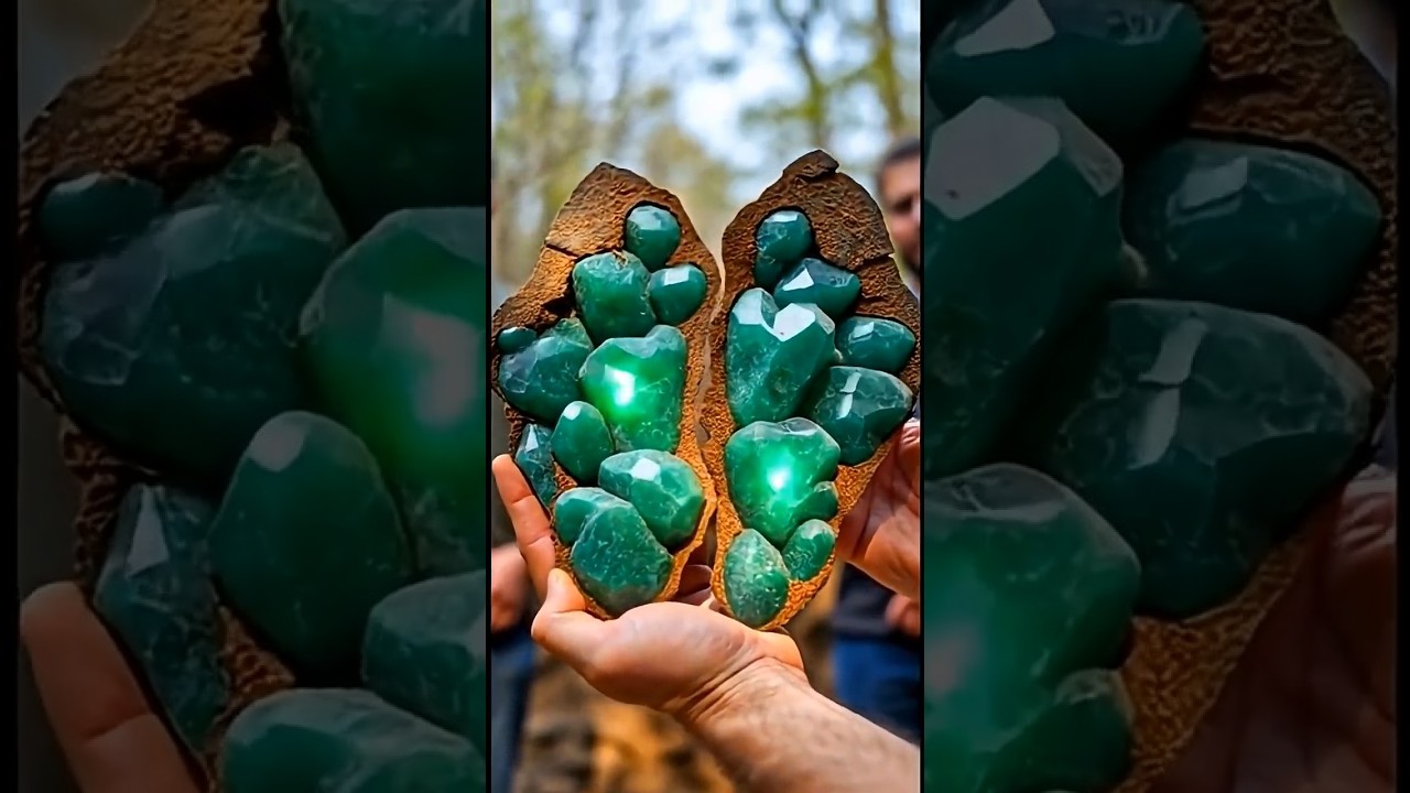 То, что находится внутри этого камня, вас потрясет – изумрудный сюрприз!