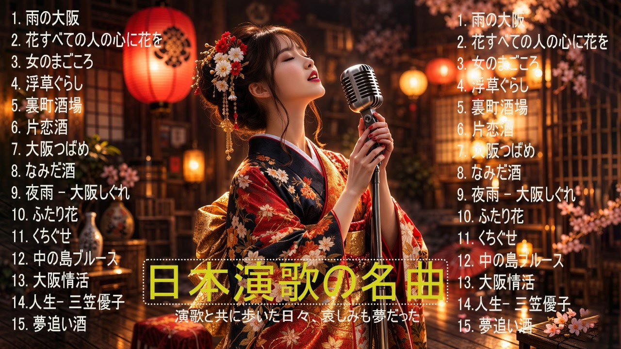 日本演歌 の名曲 メドレー💝🎷 演歌の調べに包まれて、あの日の涙を思い出す 🎶演歌と共に歩いた日々、哀しみも夢だった
