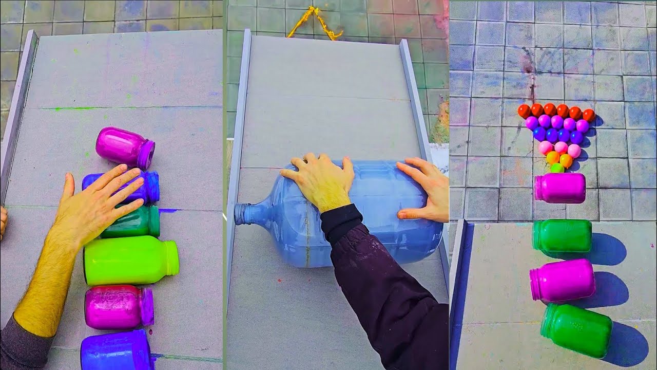 🍾Breaking Glass Bottle and Balloon Drops -33 | ⚠️Crushing crunchy and soft thongs.