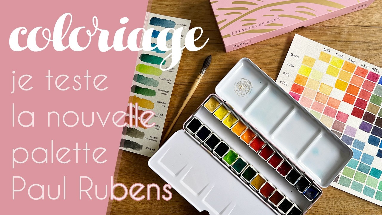 Je teste la palette aquarelle Paul Rubens Youlan - Coloriage pour adultes