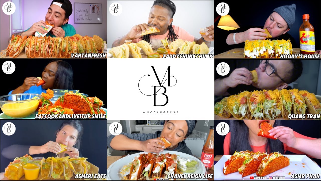 Hard Shell Taco | Crunchy Tacos ASMR Mukbang Compilation