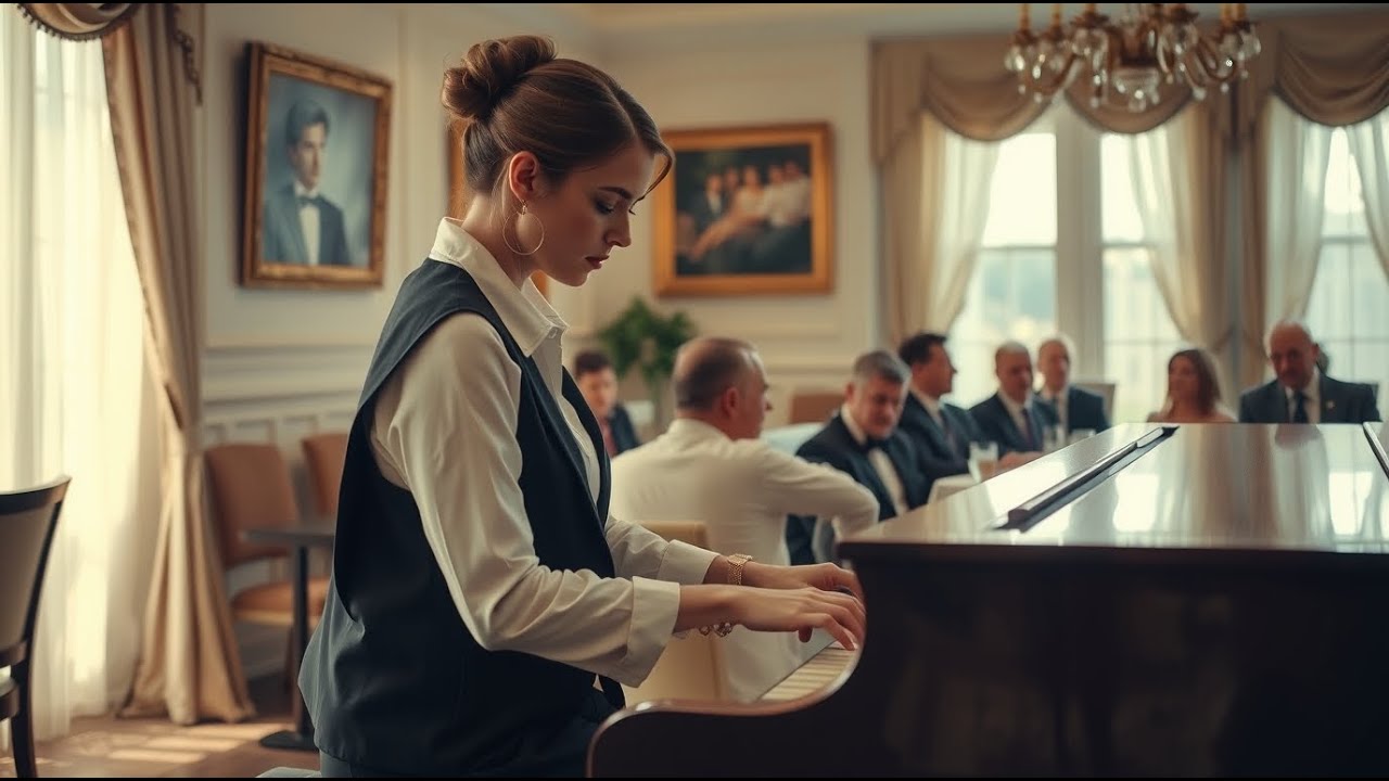 Kellnerin spielt Klavier bei Luxus-Event – das Publikum ist fassungslos