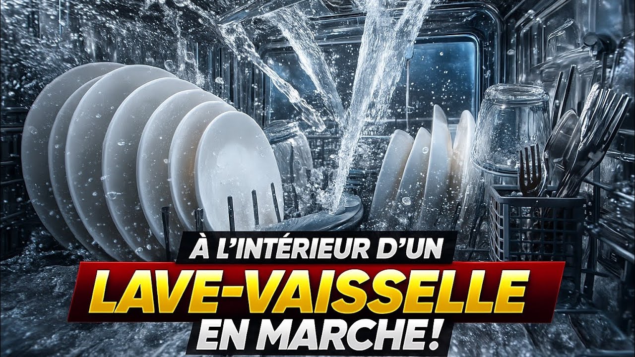 Je film à l'intérieur d'un lave vaisselle. La caméra n'a pas supporté....
