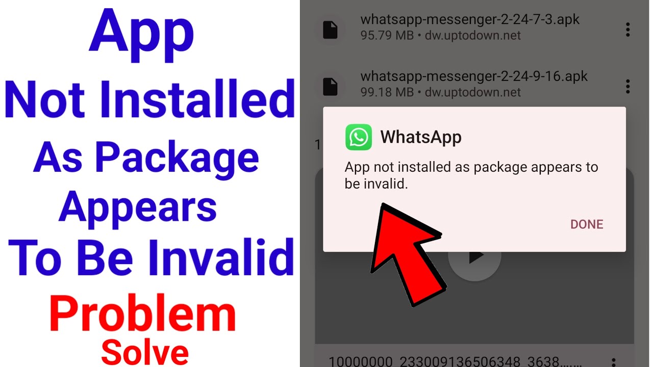 app not installed as package appears to be invalid fix / app not installed