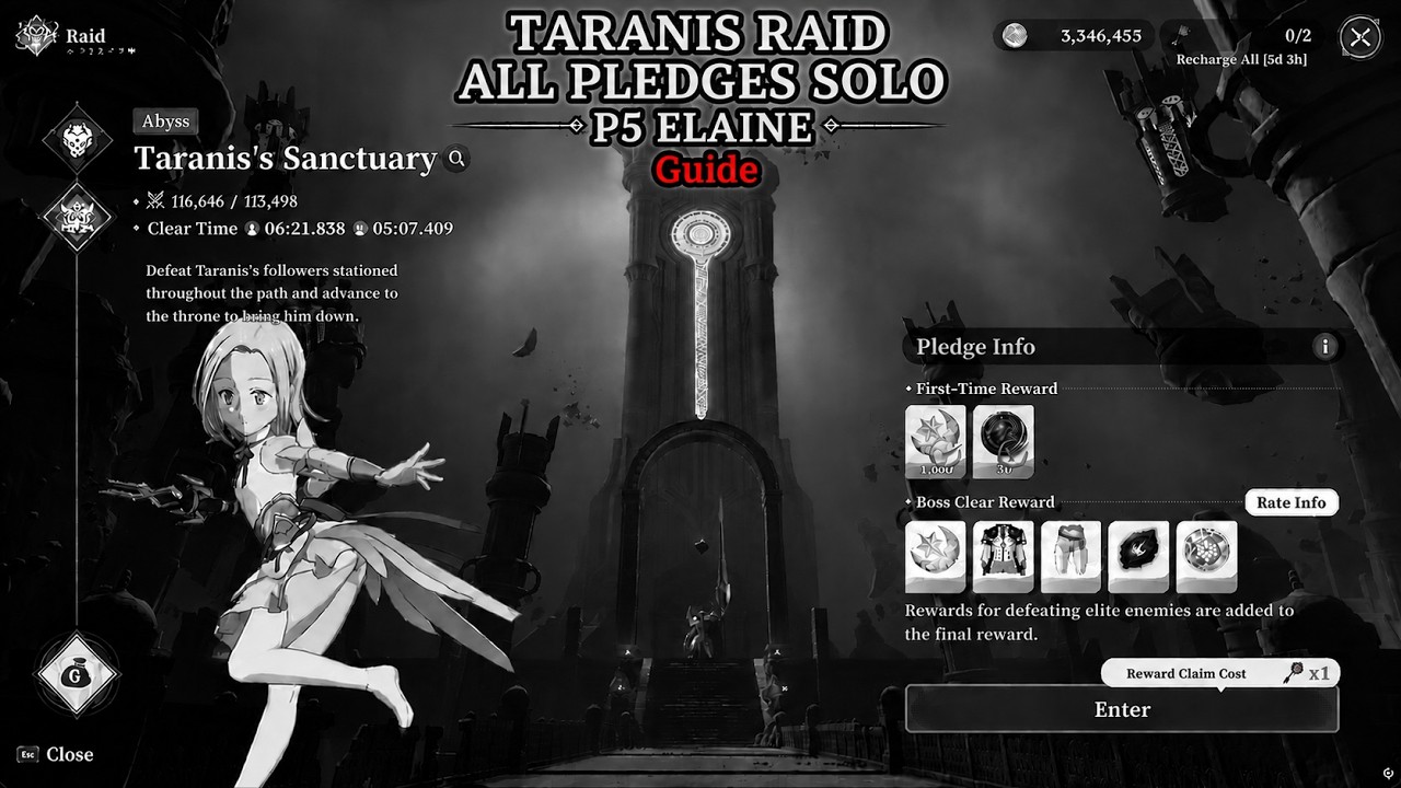 *UPDATED* TARANIS RAID ALL PLEDGES SOLO P5 ELAINE GUIDE - The Seven Deadly Sins: Origin (7DSO)