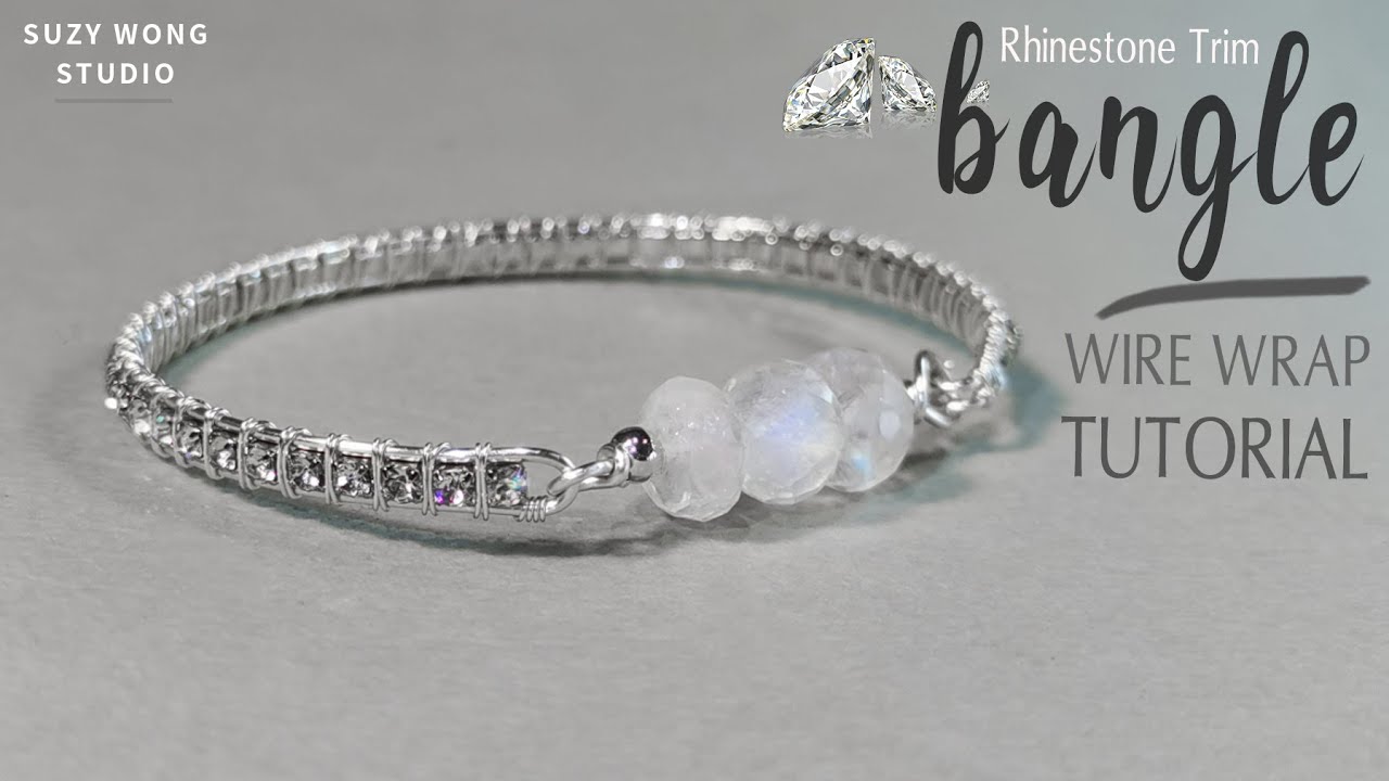 Rhinestone Trim Wire Wrap Bangle Tutorial | DIY Bracelet| Easy Bangle |DIY Jewelry |How to make
