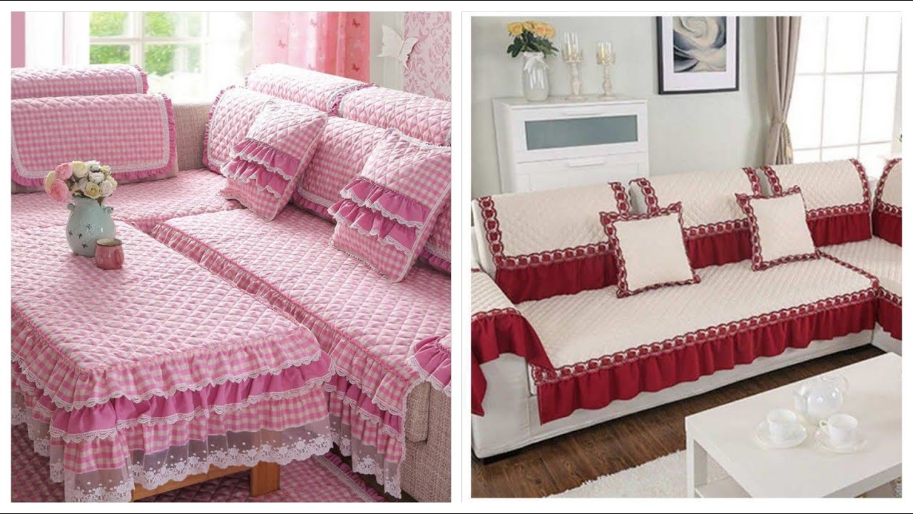 Beautifull L Shape Sofa Covers And Back Covers Ideas