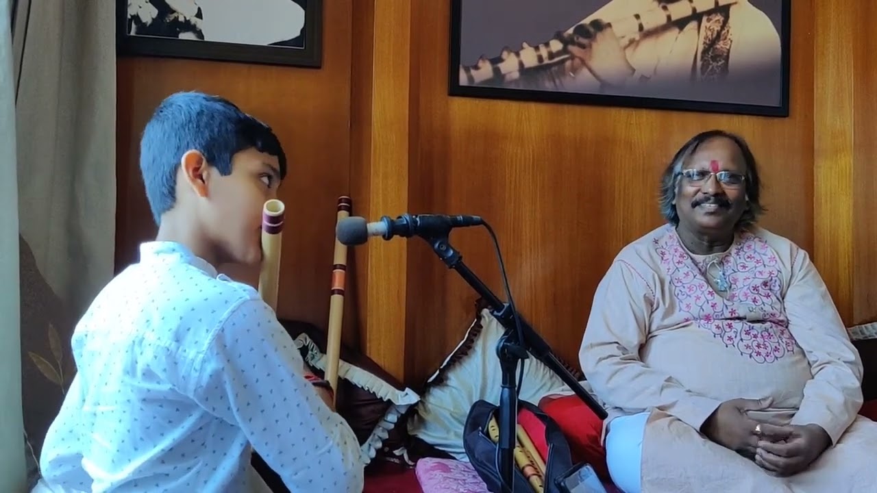 Riaz with Pandit ji : Dhun : Pahadi -  Anirban Roy and Pandit Rajendra Prasanna ji.