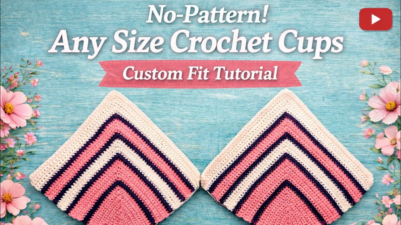 How to Crochet Bra Cups (Any Size) | No Pattern Needed