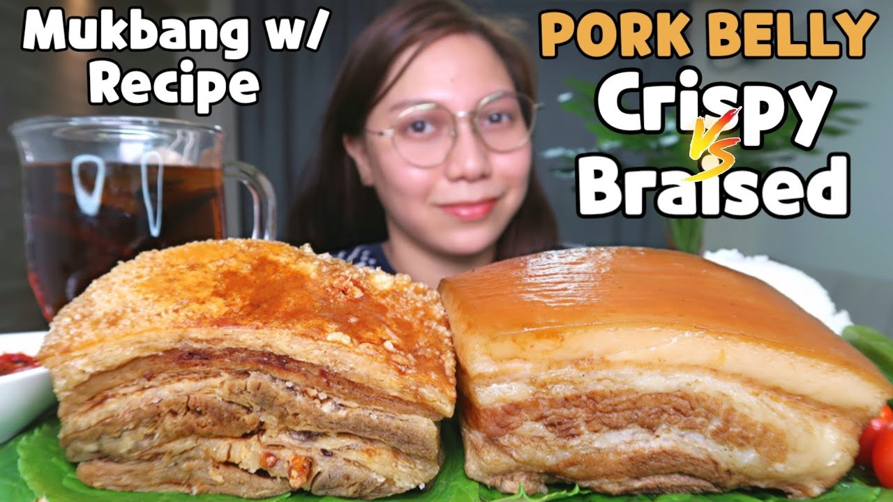 CRISPY PORK BELLY VS BRAISED PORK BELLY | Mukbang Philippines