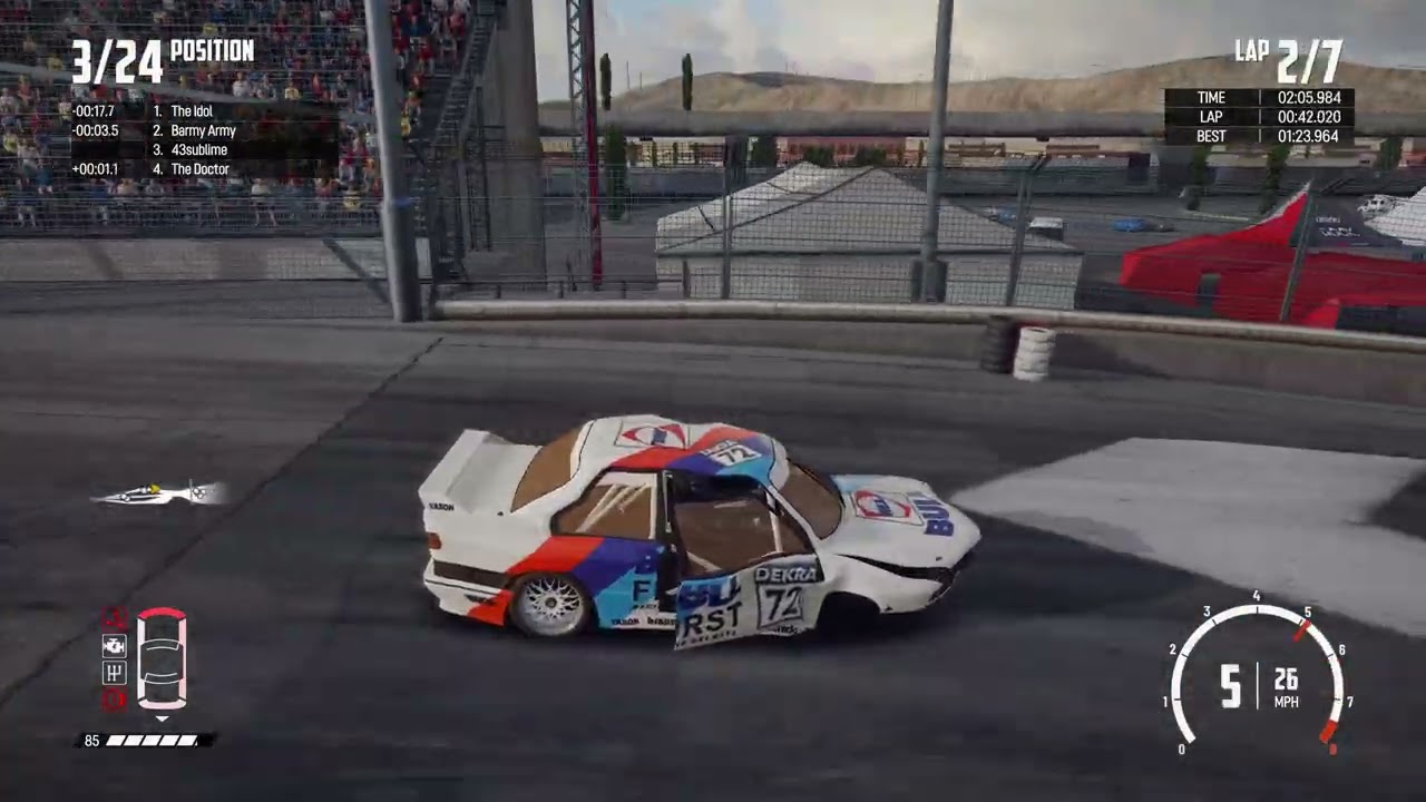 Playing Wreckfest with my new gaming wheel.