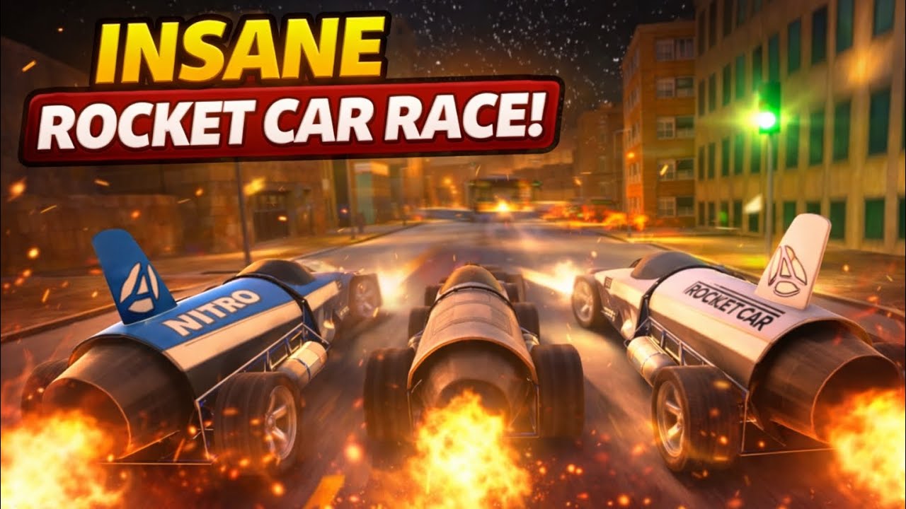 Rocket Car vs Rocket Car 🚀 Extreme Speed Race | Cars Fly & Epic Explosion!