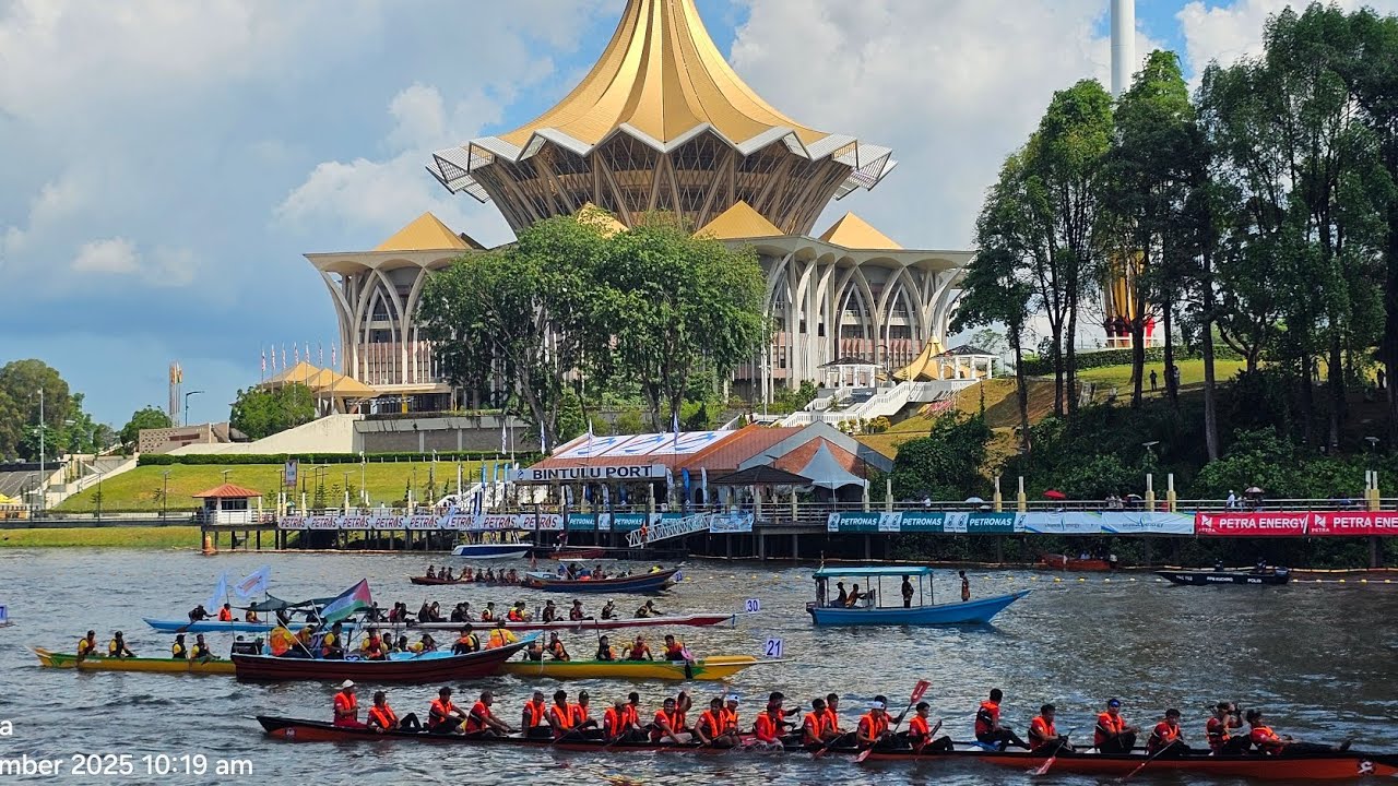 Sarawak Regatta 2025 Pagi Hari 2 | Perahu Bidar 15 Pekayuh Lelaki Terbuka Saringan B