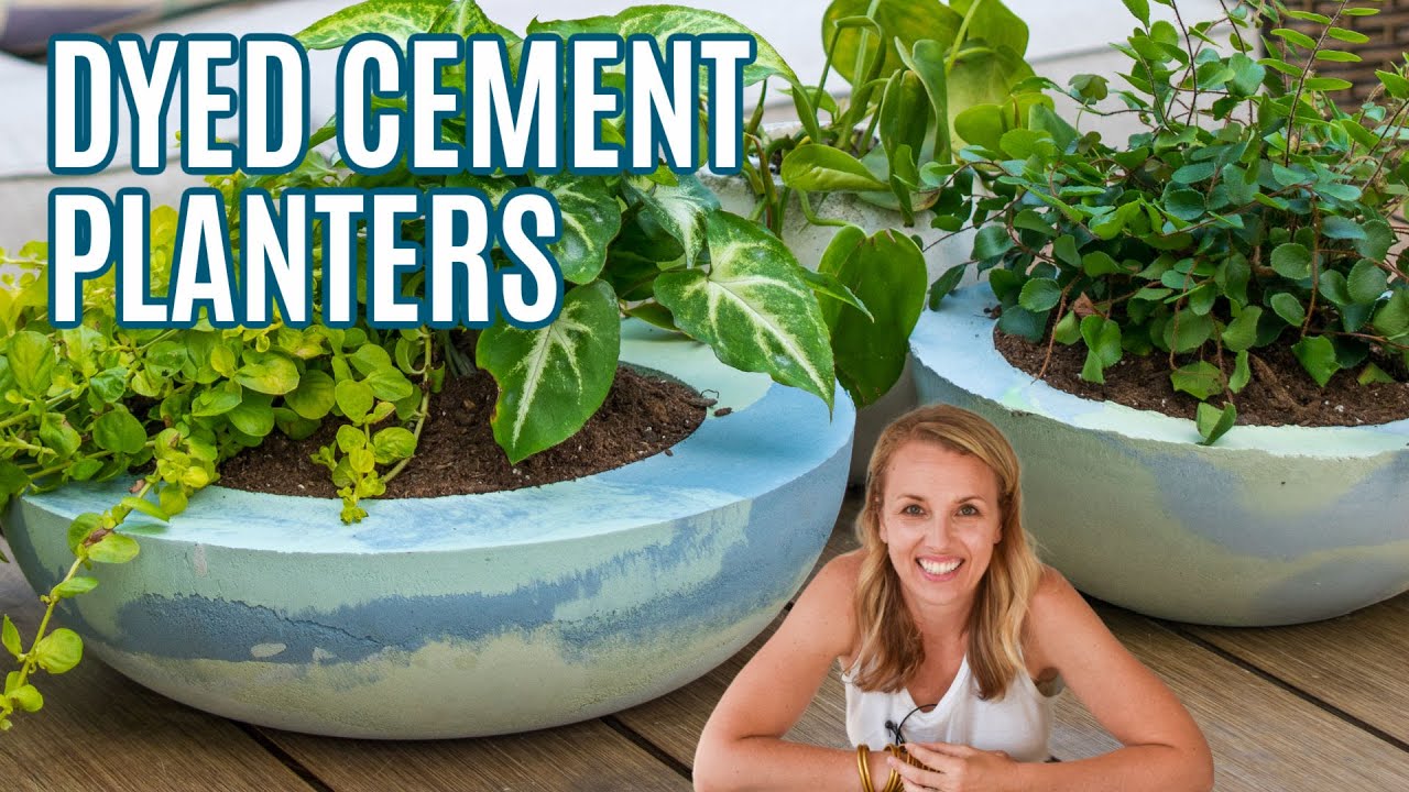 Colorful Dyed Cement Planter