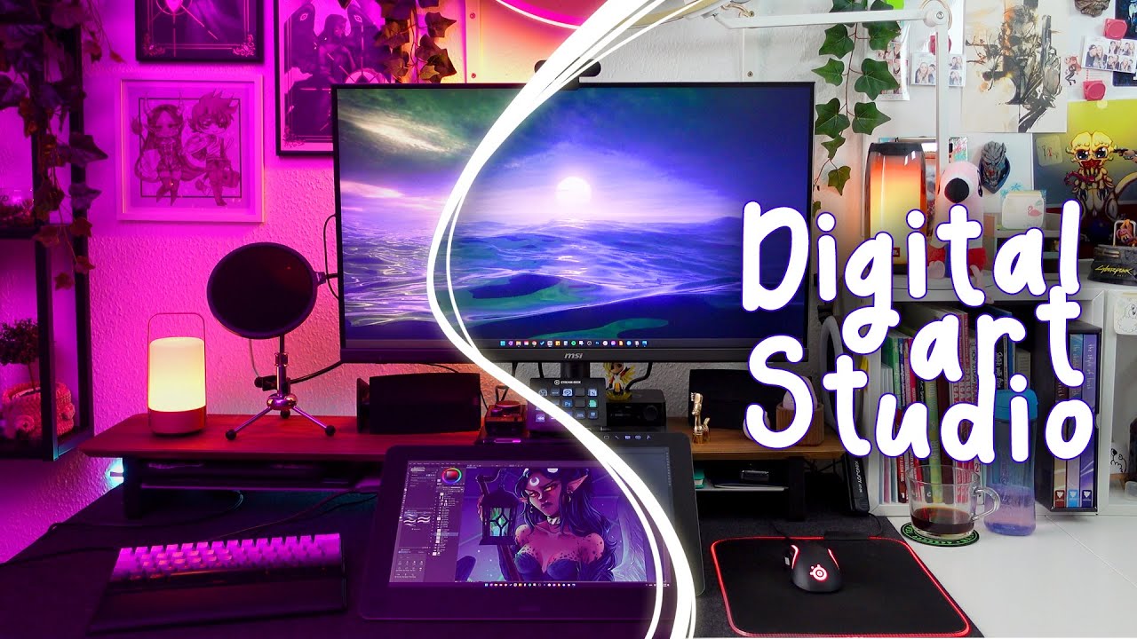 Digital Art & Youtuber Studio Tour ✧ All equipment listed 🌟 Nature ✖️ Technology Aethstetic