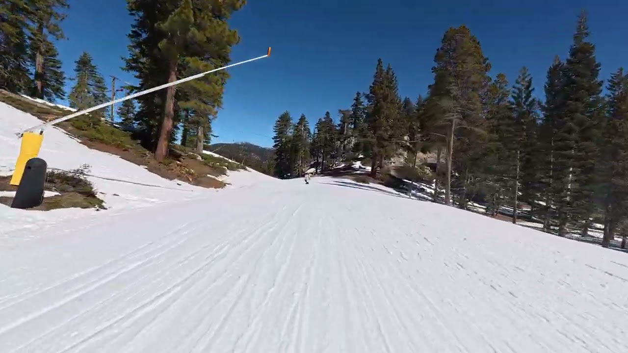 Skiing down to stagecoach lift heavenly mountain March 2026