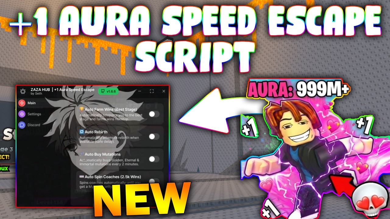 *NEW* +1 Aura Speed Escape Script (PASTEBIN 2026) (AUTO WIN , AUTO REBIRTH, AUTO SPIN COACHES  )