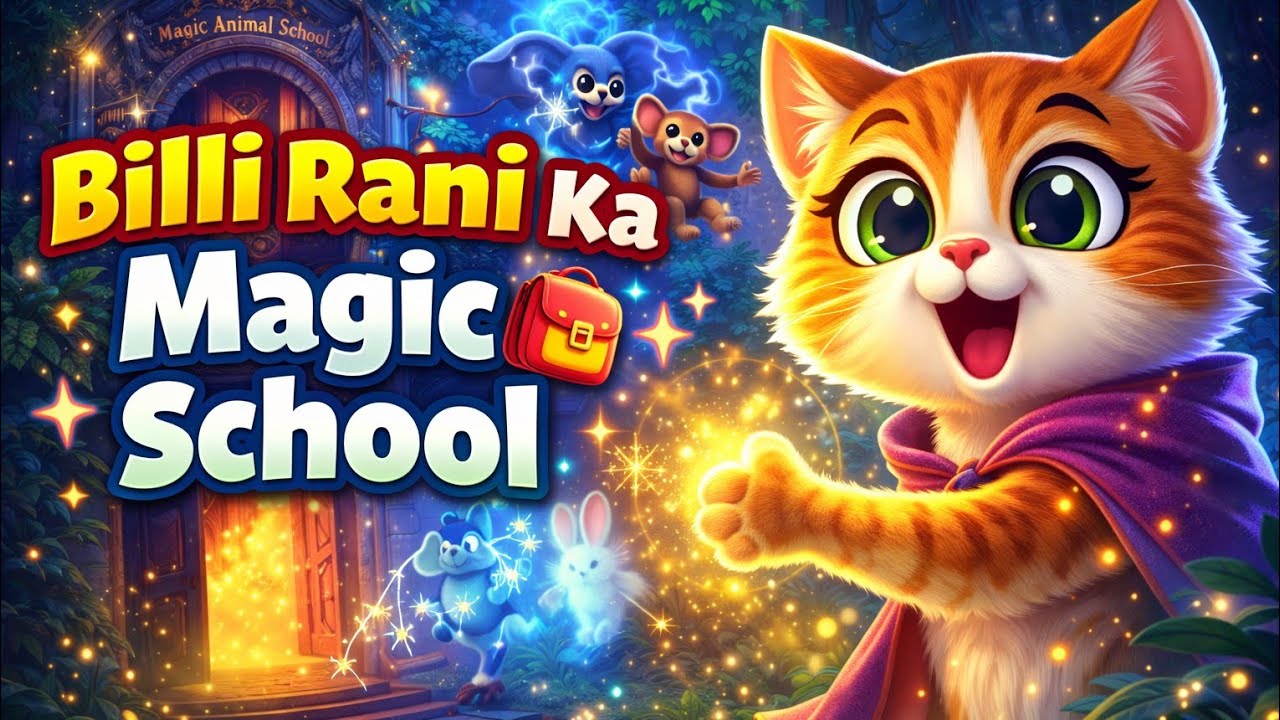 Billi Rani Ka Magic School 🎒✨ | Jungle Ki Jadui Kahani | Kids Story in Hindi