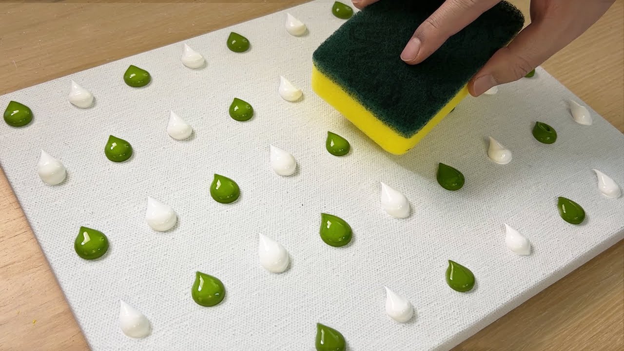 Рисование оливково-зеленого леса / Техника росписи акрилом