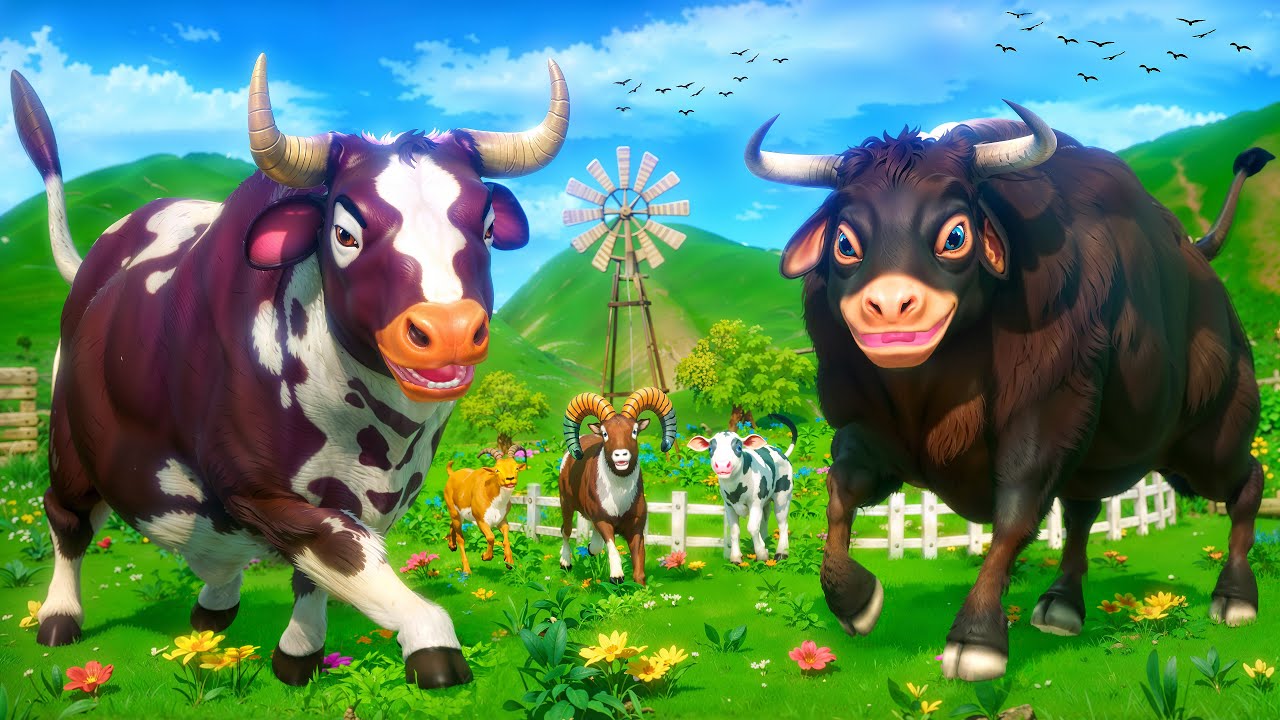 Angry Bull Rampage - Super Cow Saves the Farm Animals!