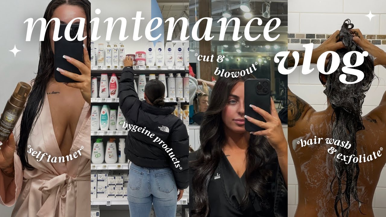 MAINTENANCE VLOG | EYEBROWS + CUT & BLOW OUT + SELF CARE + HYGIENE SHOPPING + TANNING ROUTINE + MORE