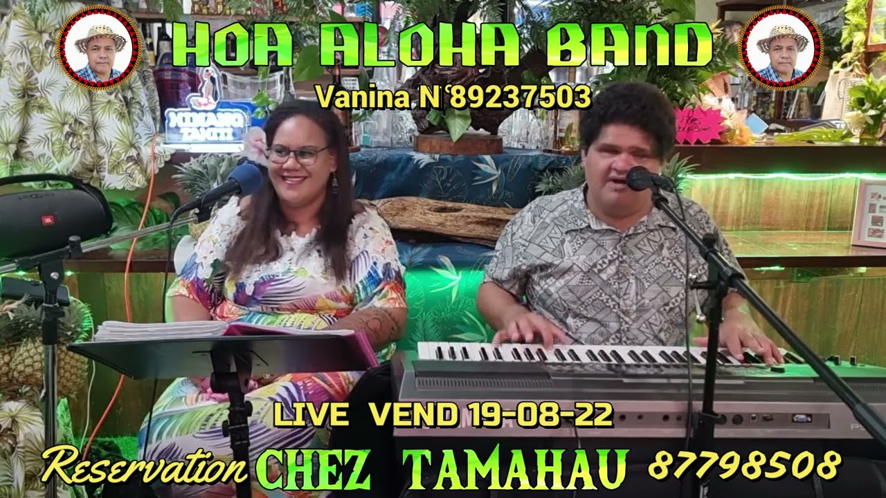 Bolero HOA ALOHA BAND avec TATARAINA et RODRIGUE NON VOYANT en live chez Tamahau