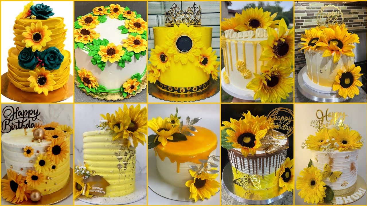 🌻Sunflower Cake Designs/Sunflower Cake/Flowers Cake Design/Birthday Cake Ideas/blouse design#cake