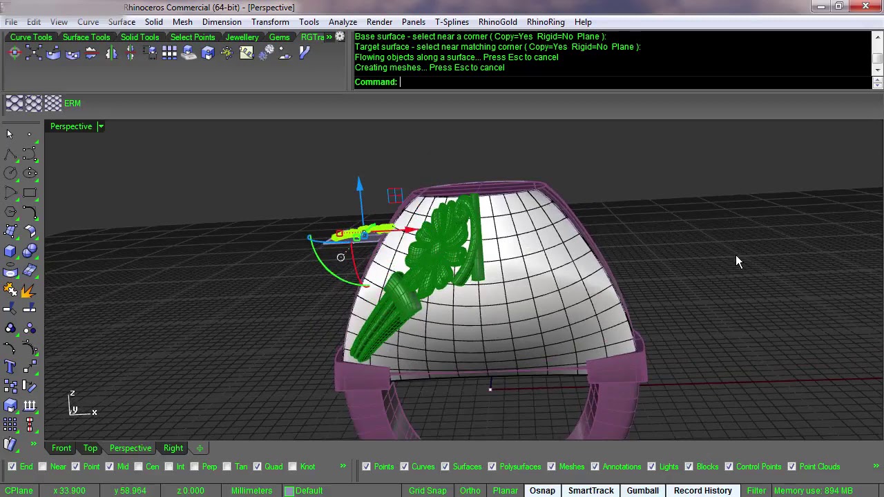 Rhino Tips And Tricks   Flow Along Surface With Accuracy And Without Distortion 1