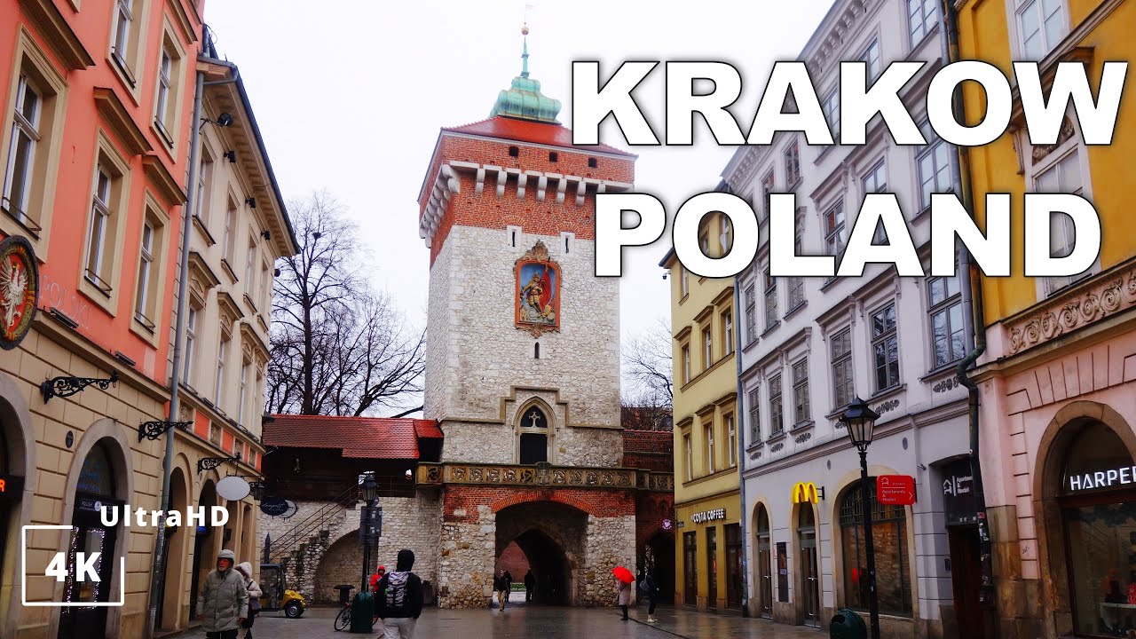 Krakow City Center. Relaxing walk | 4K Walking Tour with Music