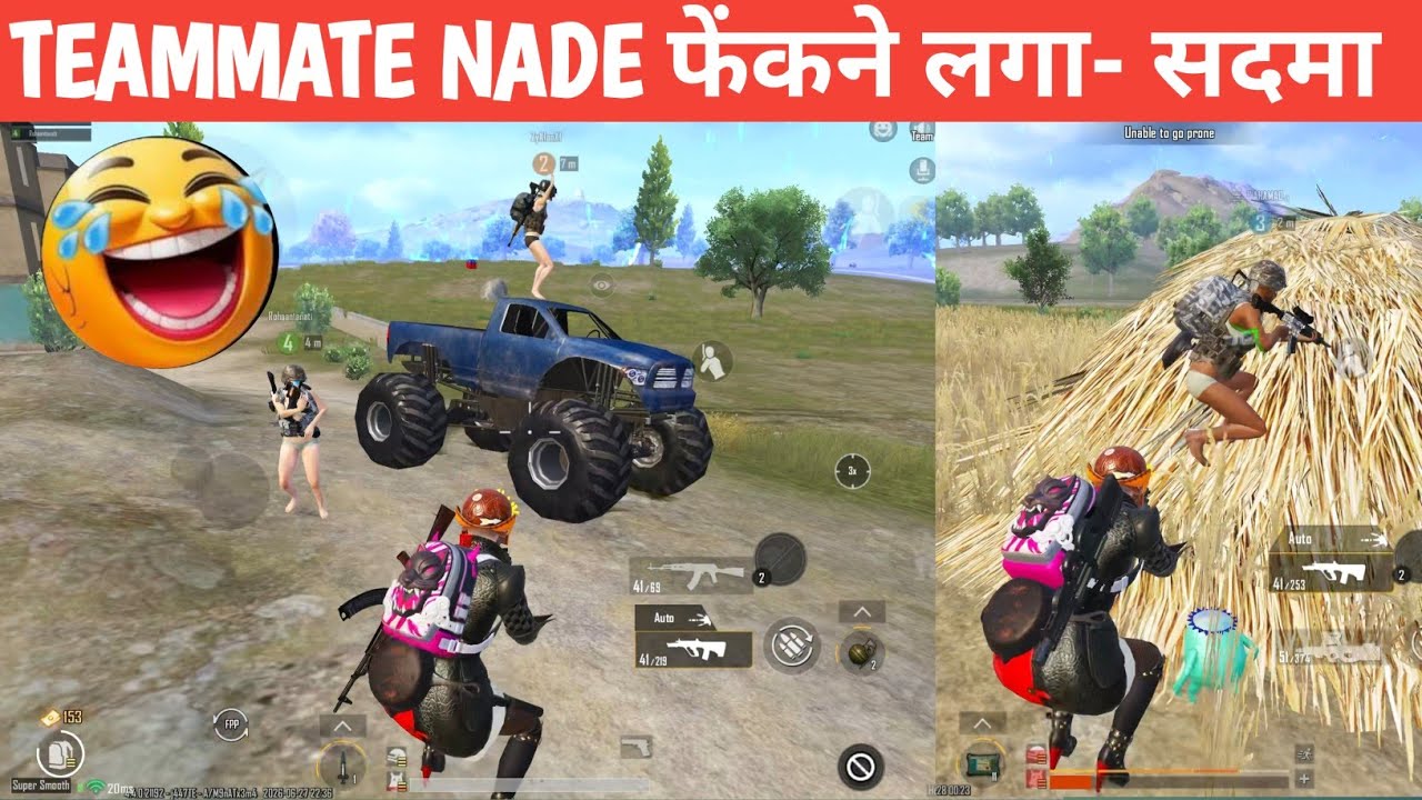 TEAMMATE GONE WILD-MOLLY NADE FEK RAHA 😁WHY BGMI COMEDY online video gameplay MOMENTS CARTOON FREAK