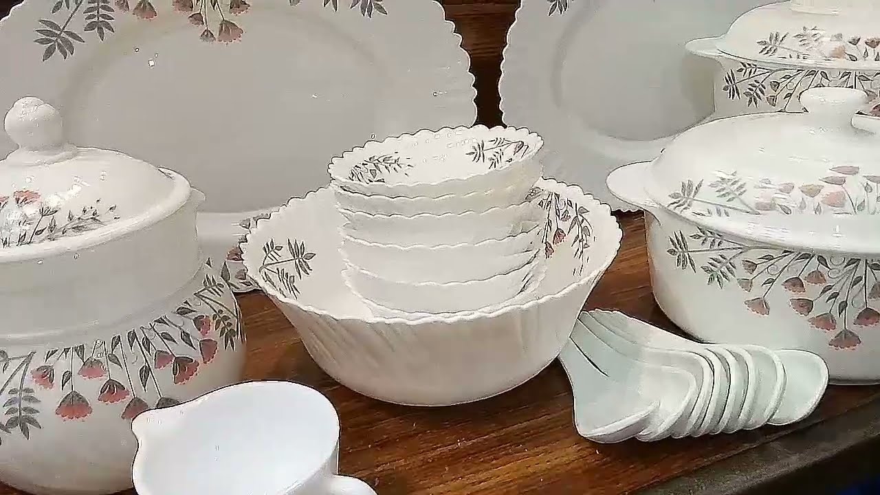 Marble Dinner set 72pics (Rs7500) ll Opal Dinner ll Zeeshan crockery store..