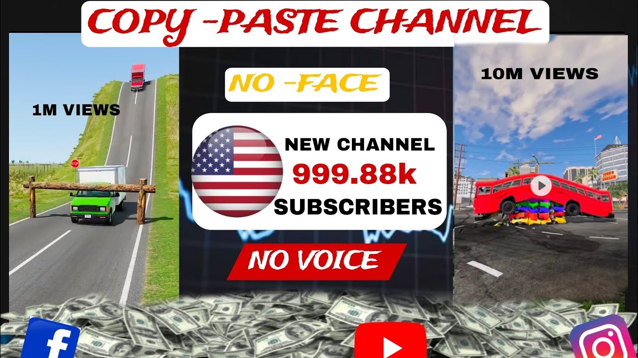 copy paste channel | no voice- no face |Usa channel idea 2025 ||usa channel idea and earn money
