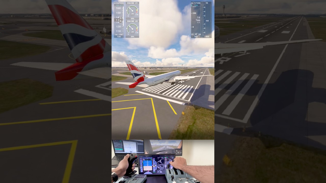 WAIT FOR THE TOUCHDOWN! 🇬🇧 British Airways 777 Touchdown Goes Completely Wrong #shorts