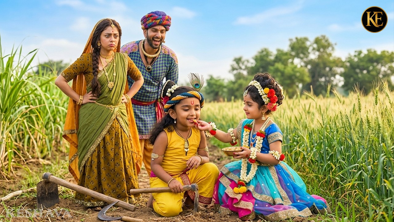 राधा जी का सच्चा प्रेम थके हुए कान्हा को अपने हाथों से खिलाया भोजन || YMKN || यशोमती मईया के नंदलाला