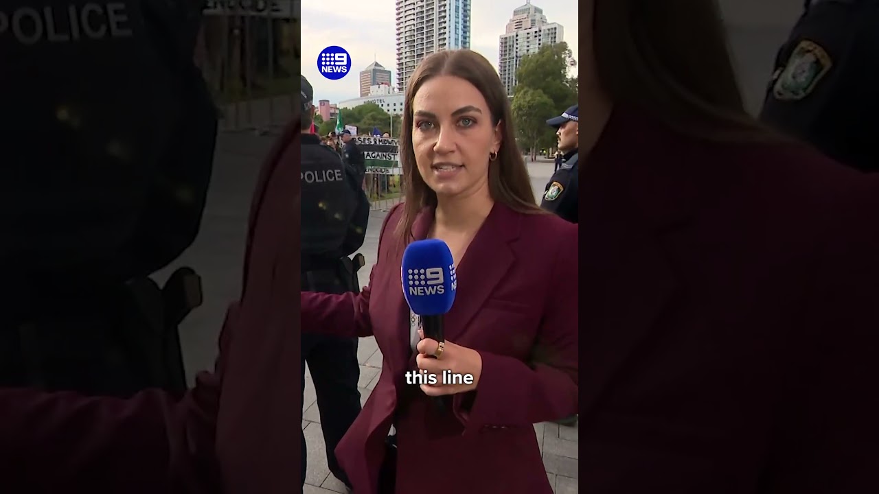 Police and acticists clash outside Sydney arms expo | 9 News Australia