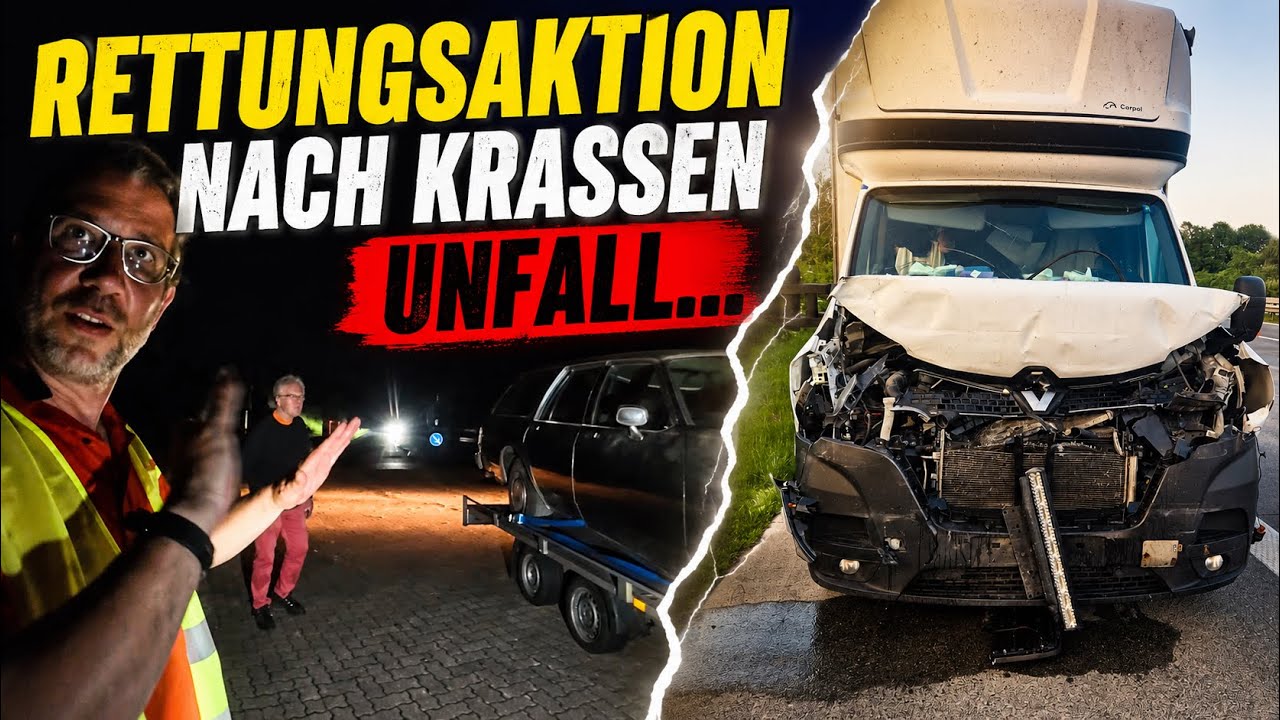 Shocking call in the evening! Polish sprinter van crashes into our car trailer