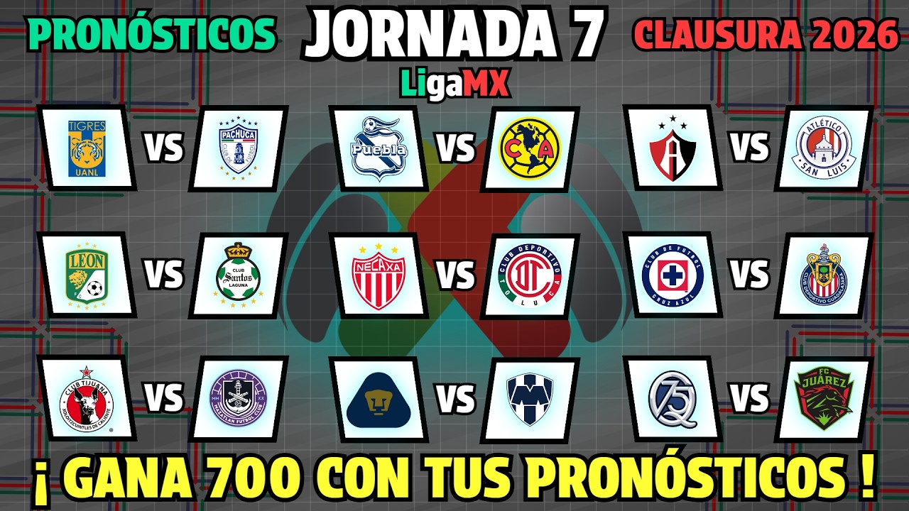 PRONÓSTICOS para la JORNADA 7 Liga MX CLAUSURA 2026