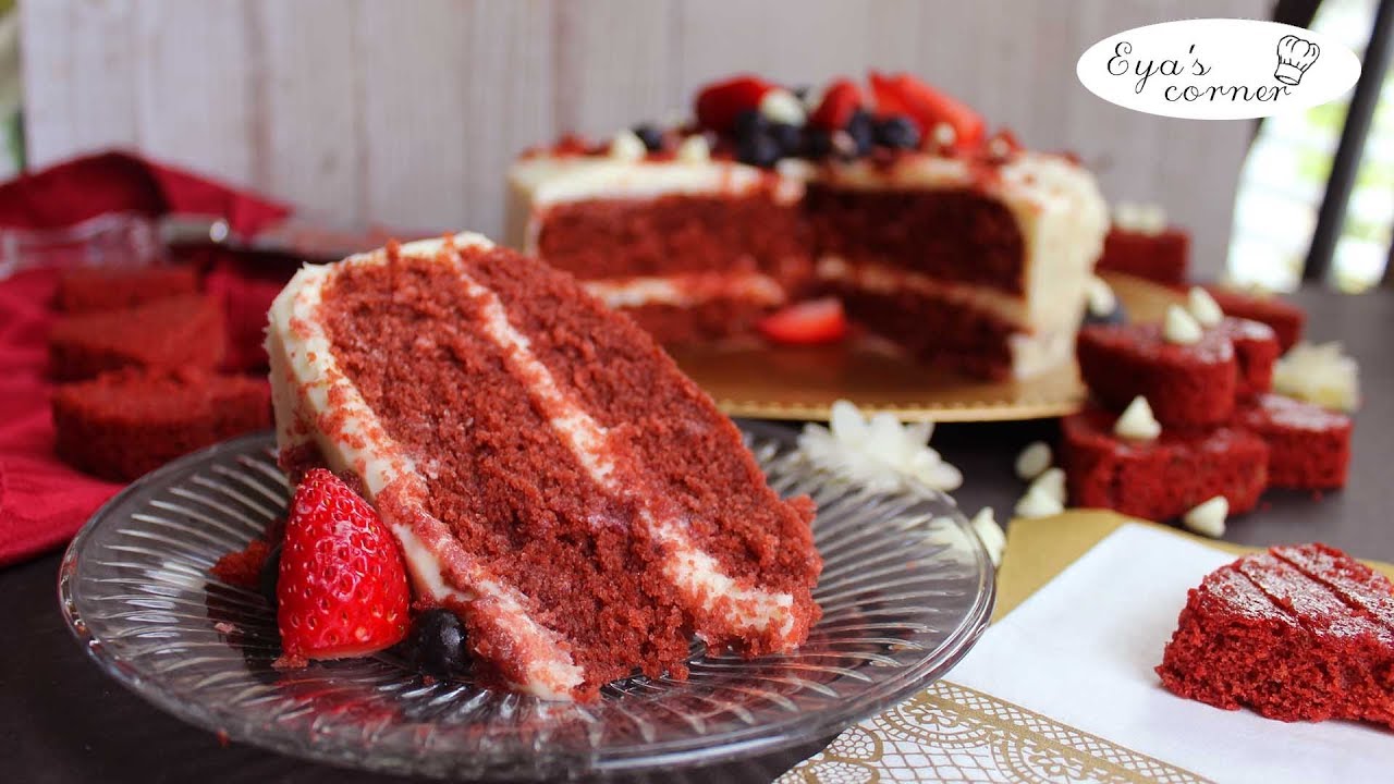 Recette gâteau américain red velvet - كعكة المخملية الحمراء