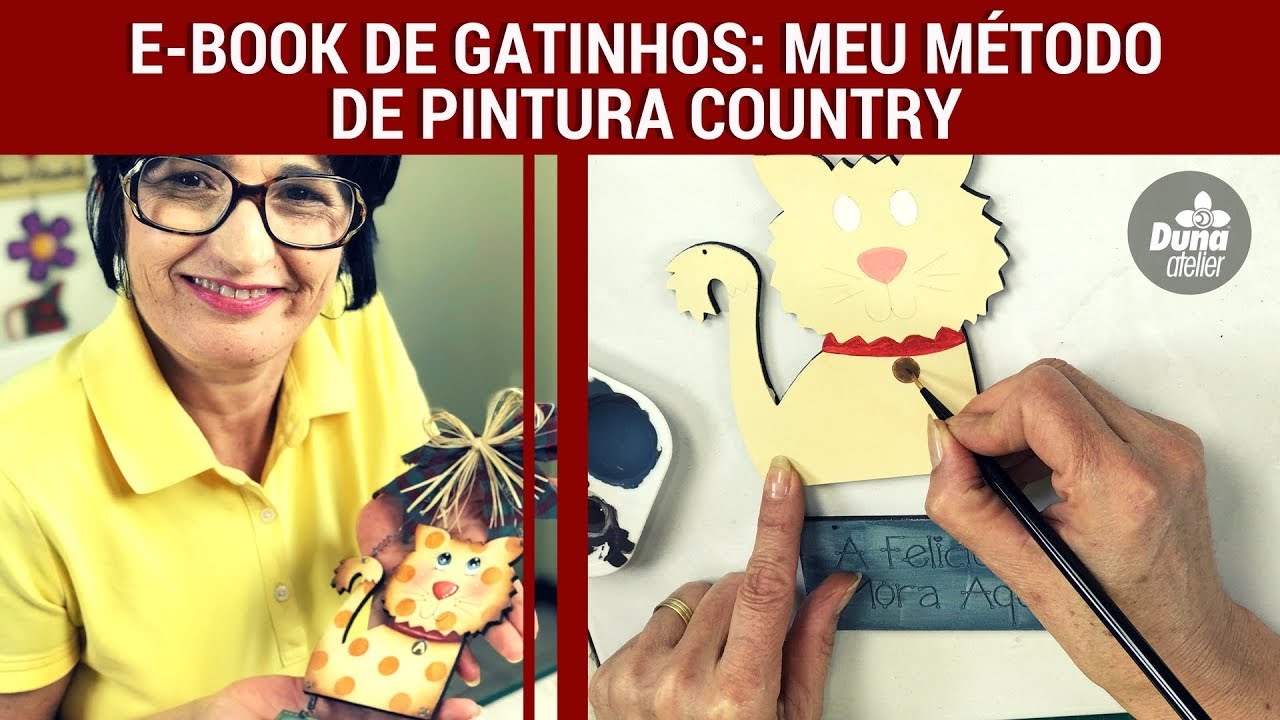 E-BOOK DE GATINHOS: MEU MÉTODO DE PINTURA COUNTRY | Pintando Com o ❤ #112 | TÂNIA MARQUATO