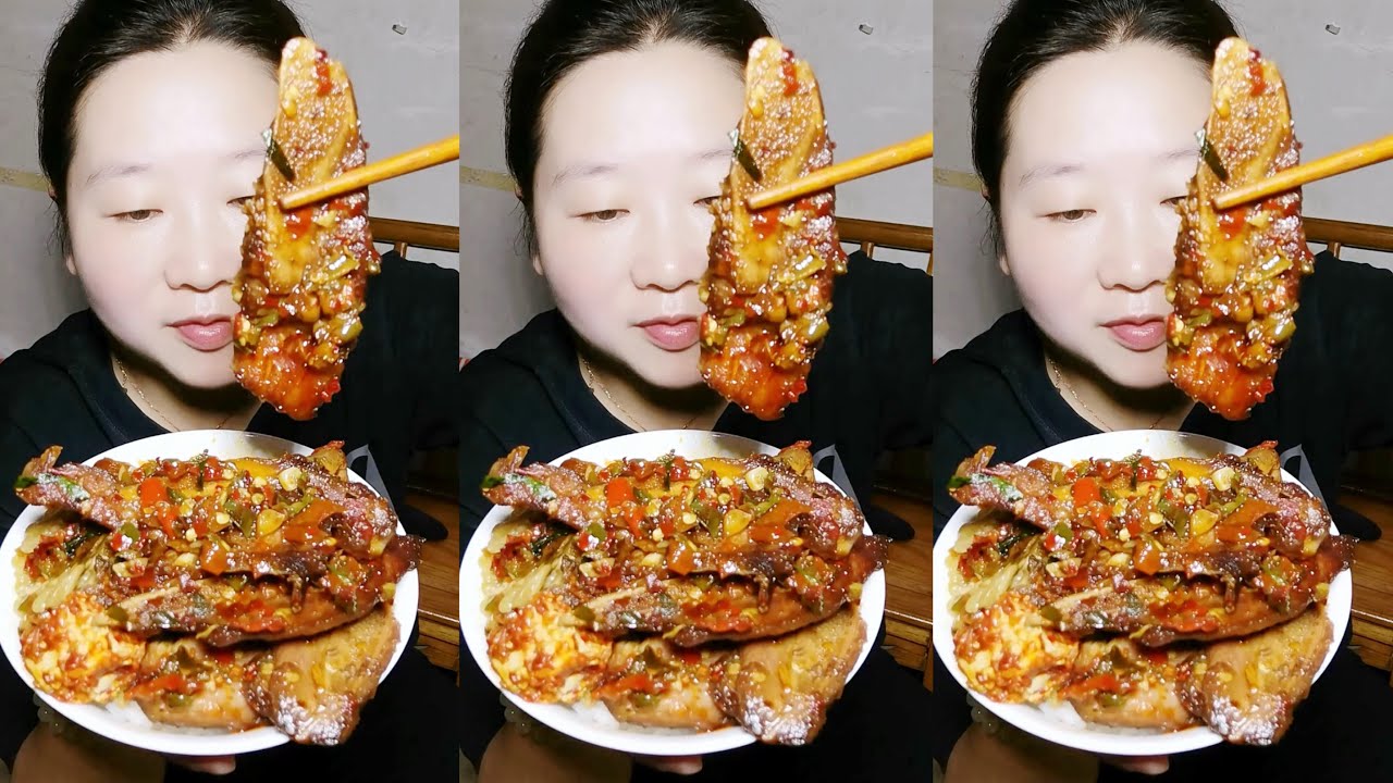 Eating Homemade Spicy Pork Fried & Rice | Mukbang ASMR 😋#eating
