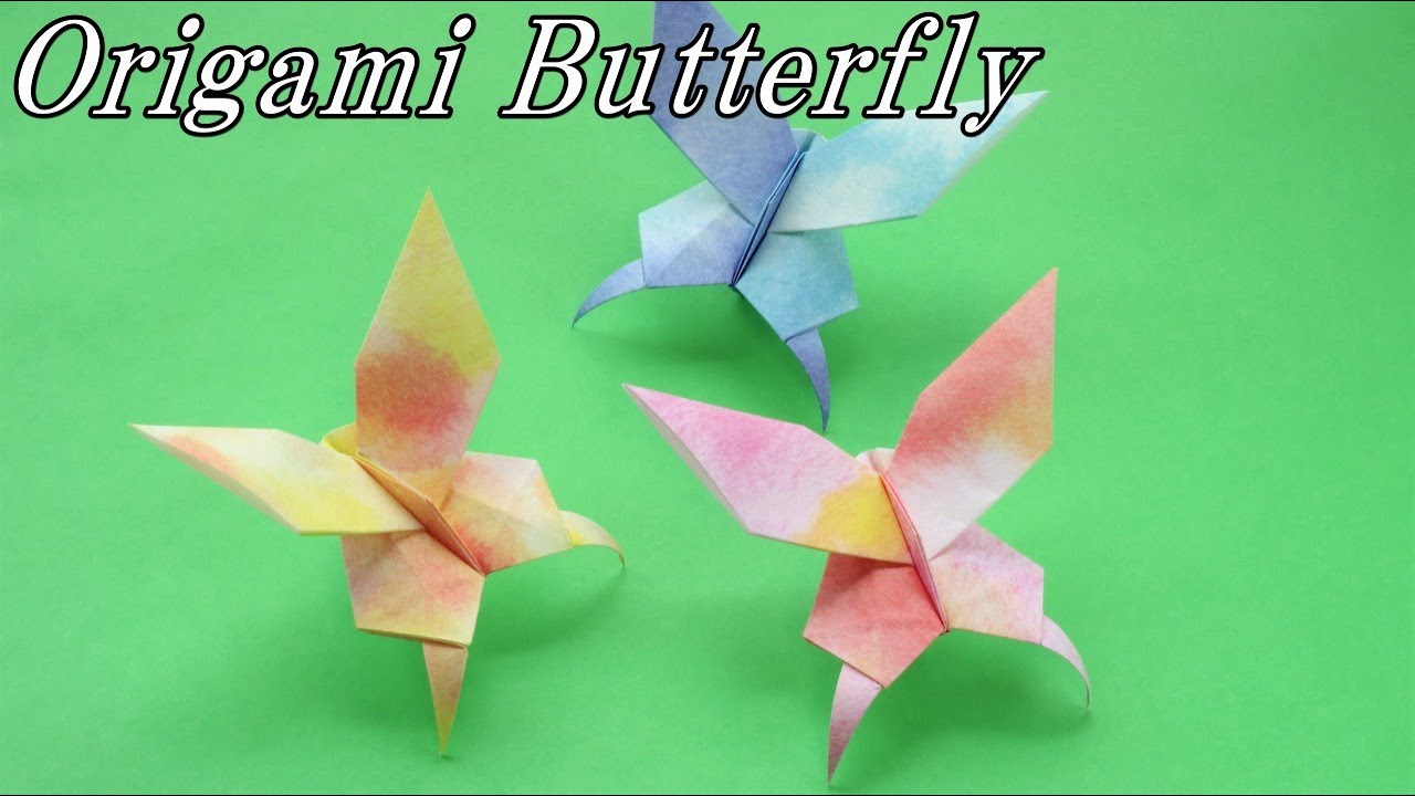 【折り紙　蝶】とっても可愛いちょうちょの折り方、一枚折り / How to make an origami butterfly【音声解説つき】/かんたん折り紙チャンネル