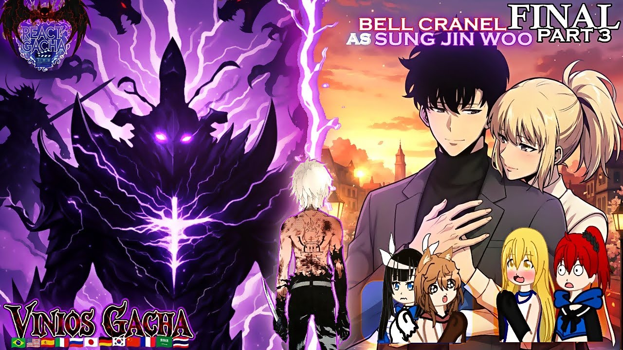 DANMACHI REAGE A BELL CRANEL AS SUNG JIN-WOO 😈 - PARTE 3 | React Gacha #danmachi #sololeveling