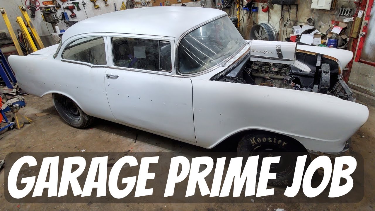 1956 Chevy Get's Some Primer In My Home Garage - Cheap and 