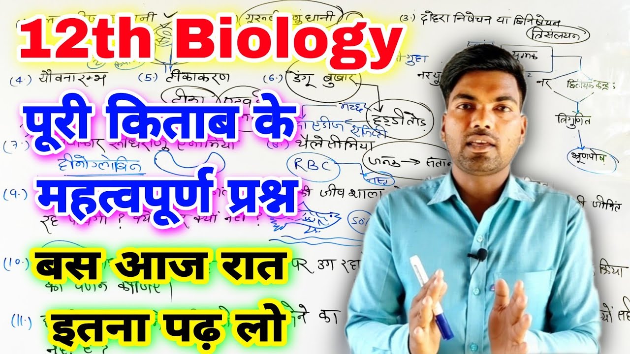 12th Biology संपूर्ण किताब के महत्वपूर्ण प्रश्न | 12th Biology UP Board 2022 | By monu sir