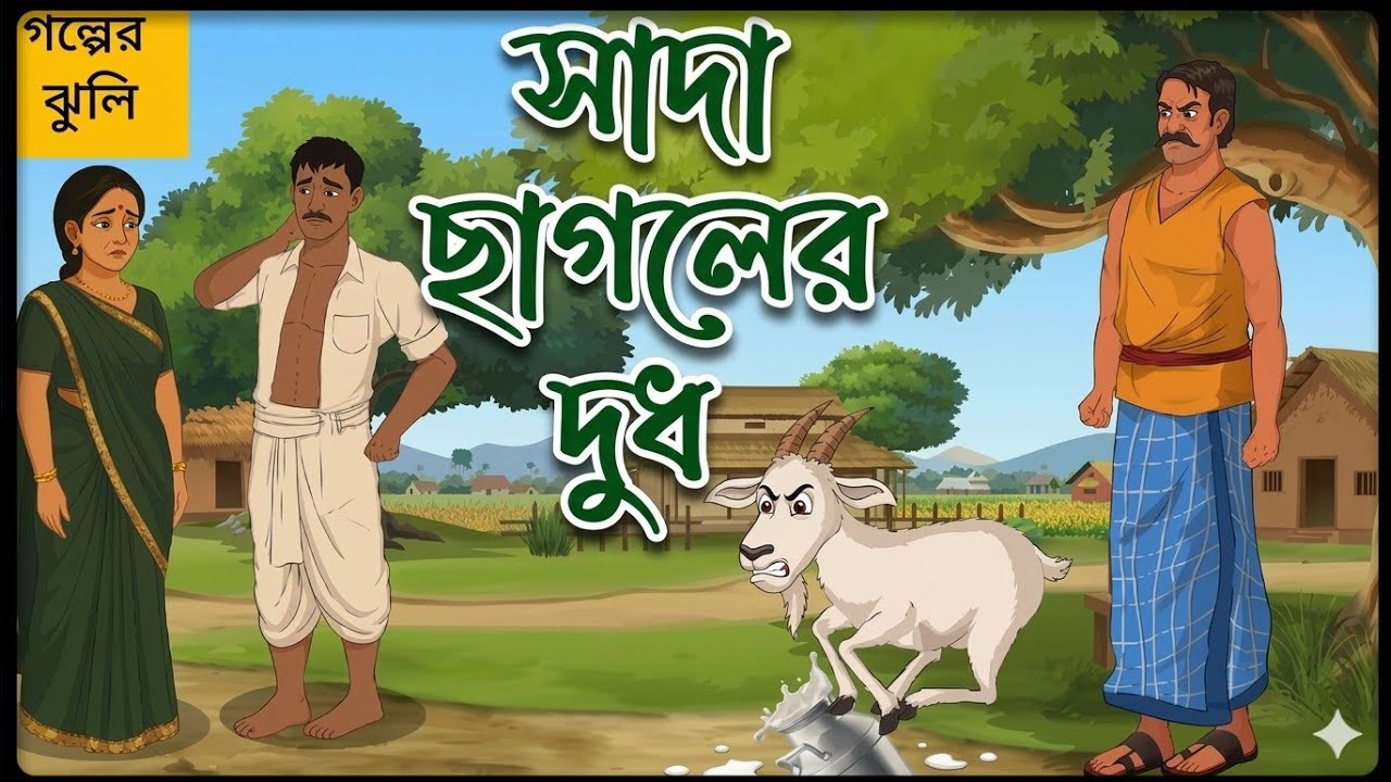 সাদা ছাগলের  দুধ। Sada Chagoler Dudh।  Bangla Cartoon Moral Story।Golper Jhuli।@Golpoguccho  