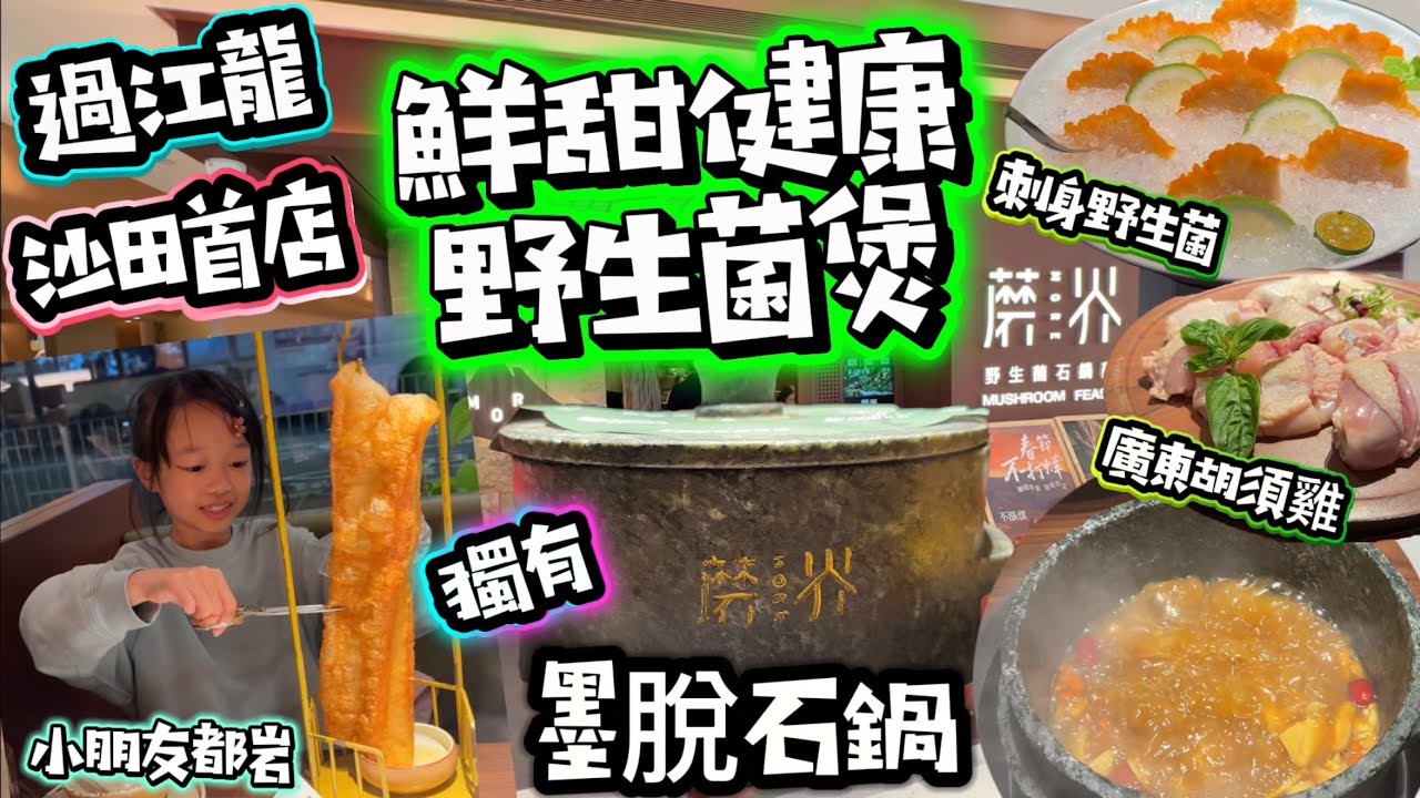 墨脫石鍋野生菌煲|沙田首店|唔洗返深圳都食到新鮮野生菌|廣東胡須雞|野生菌刺身 #蘑界 #公仔頭一家 #沙田 #美食 #過江龍 #墨脫石鍋